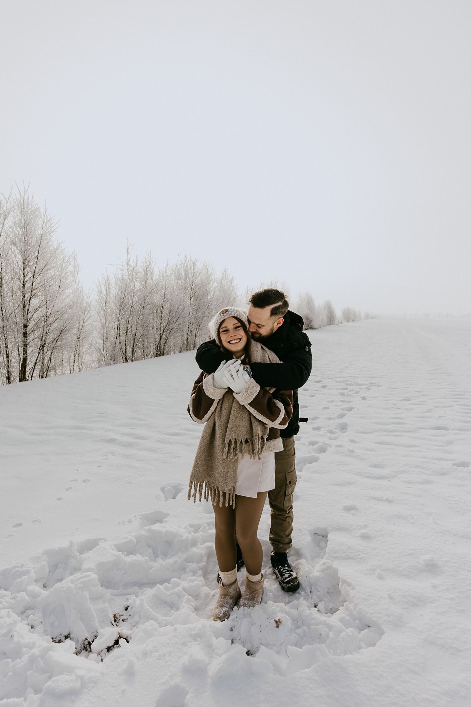 Brautpaar in Gnarrenburg im Winter – Hochzeitsfotografie in der Weser-Elbe-Region