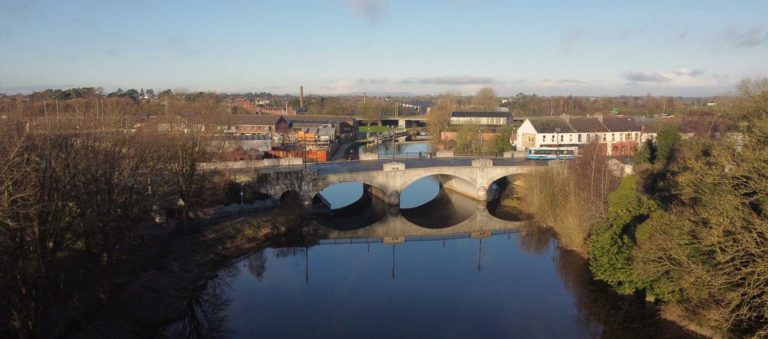 Looking down on the Bann Bridge.