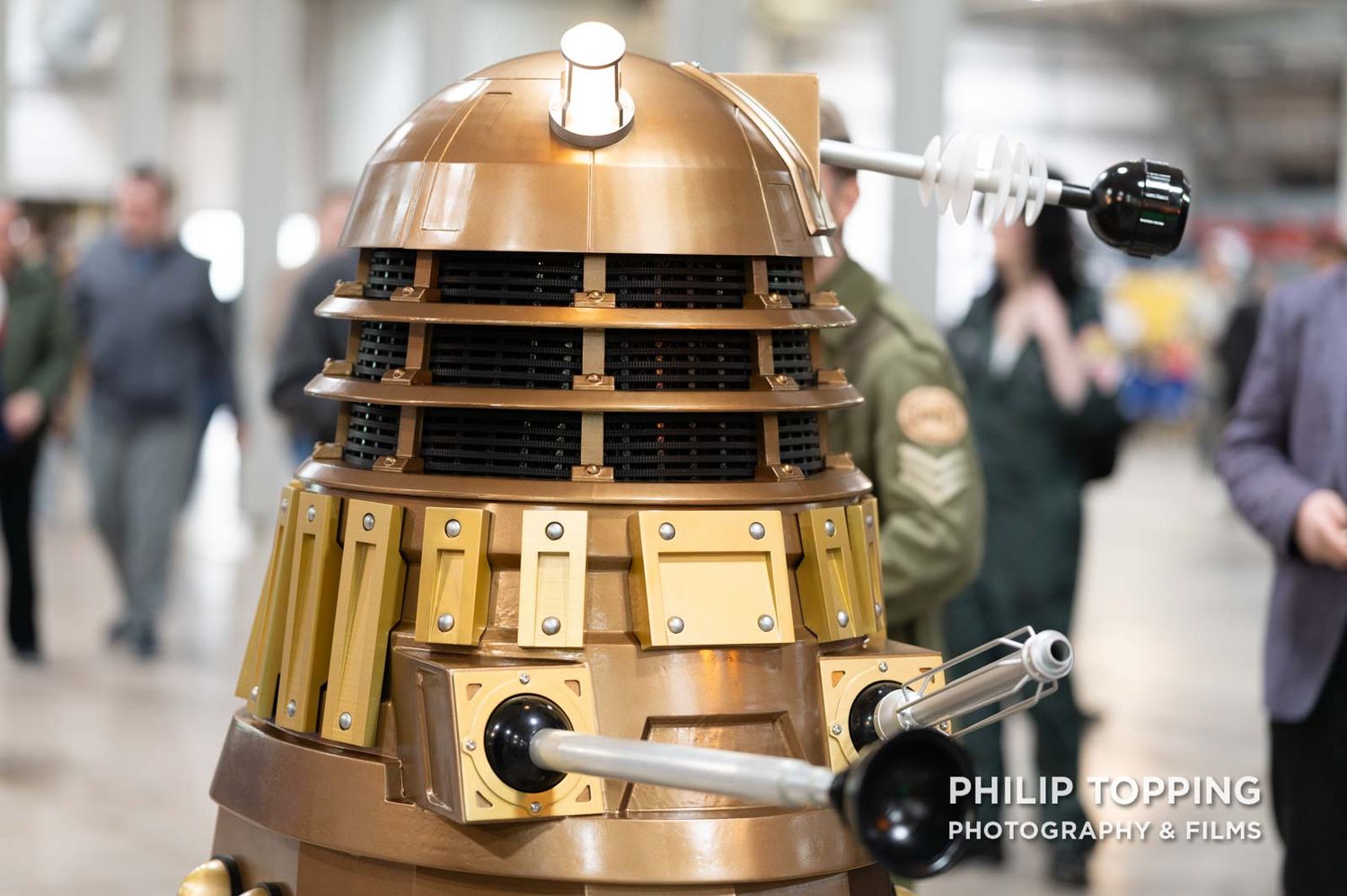 Gold Dalek close up.