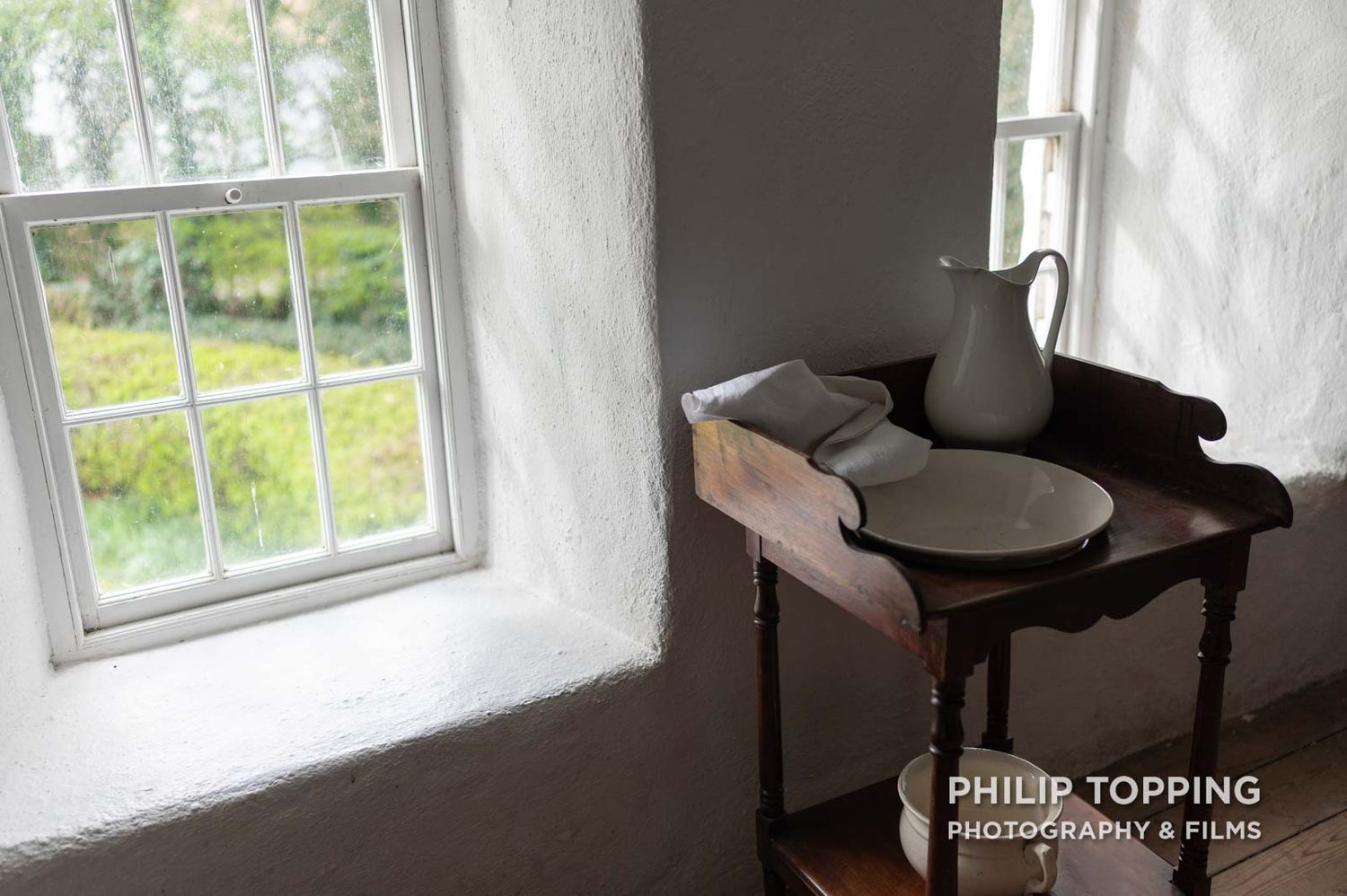 Window with a table.