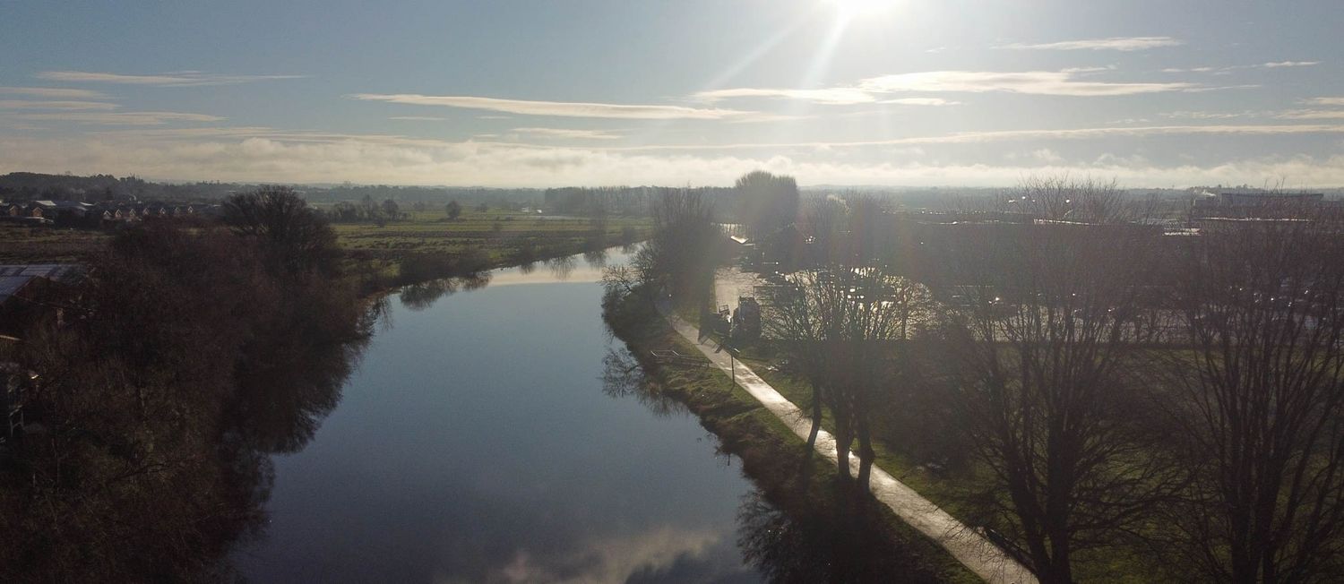 River Bann photographed from my drone from a bird's eye perspective.