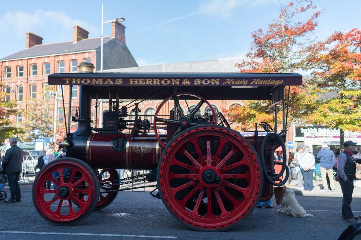 Steam train engine in High Street.