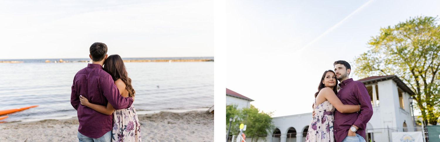 Romantic waterfront photos with sunset and beach scenery.