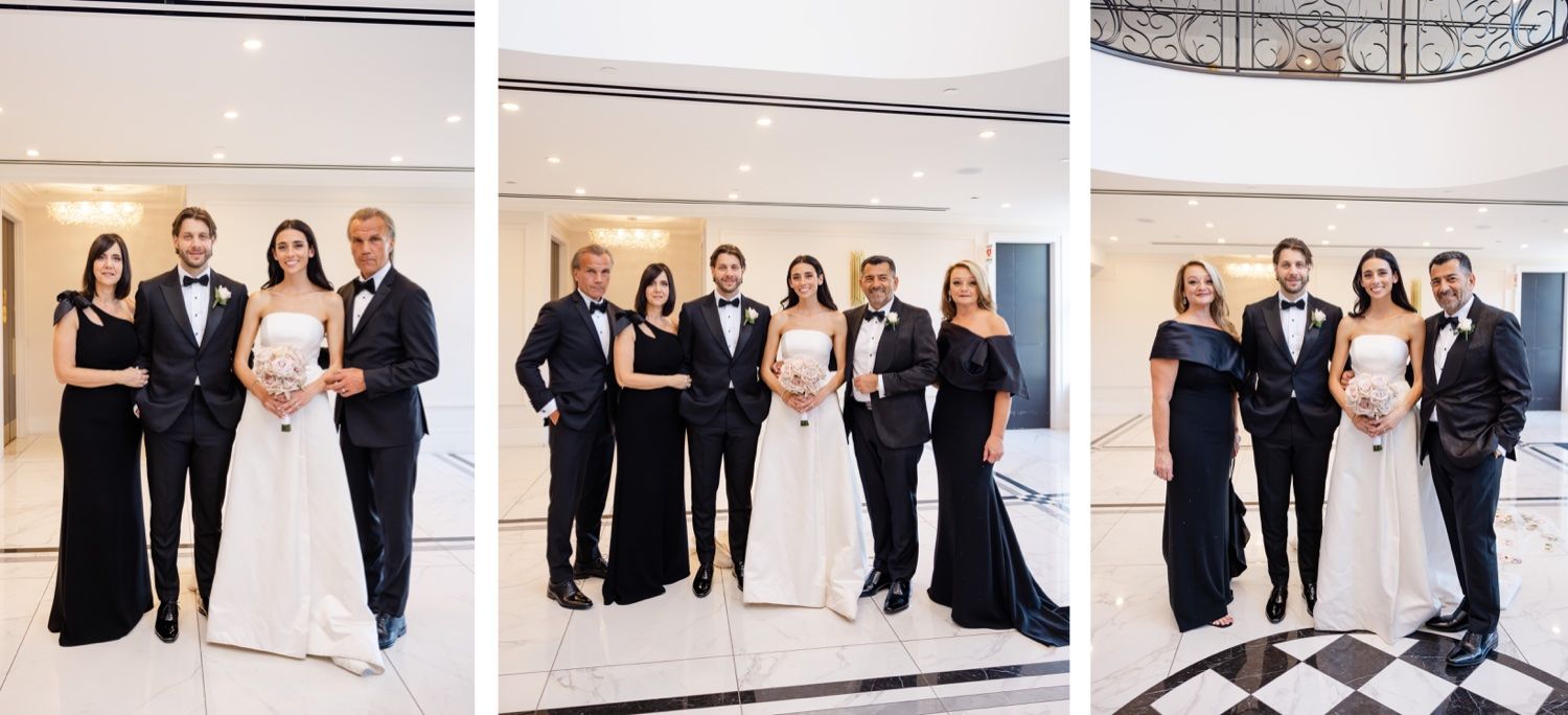 Formal group photo in black and white formal attire.