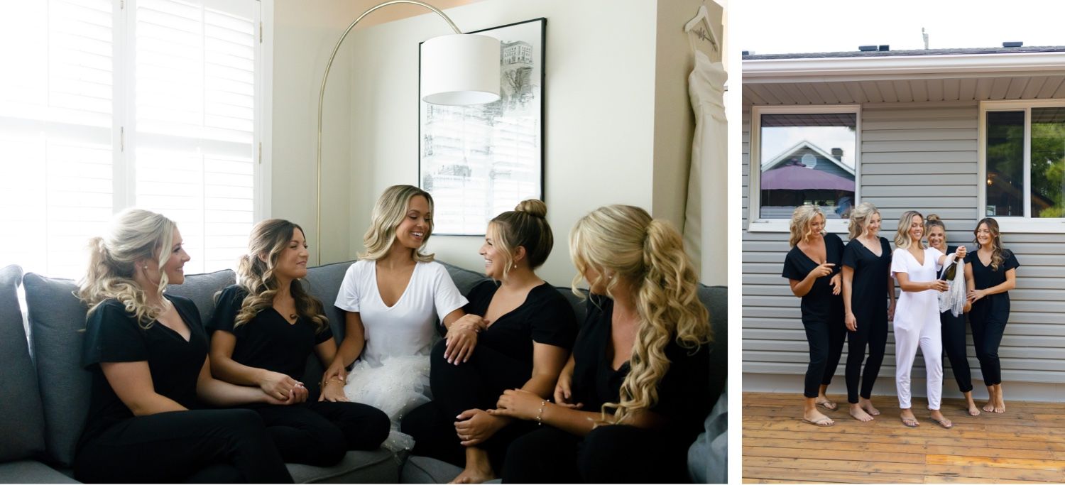 Group of friends laugh together during a casual indoor gathering in a bright windowed room.