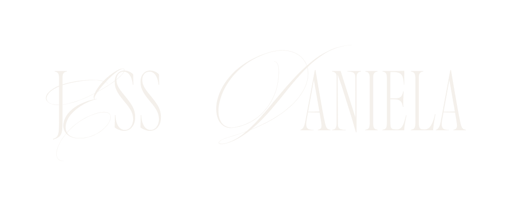 Miss Daniela elegant white logo text on dark background for beauty or fashion brand.