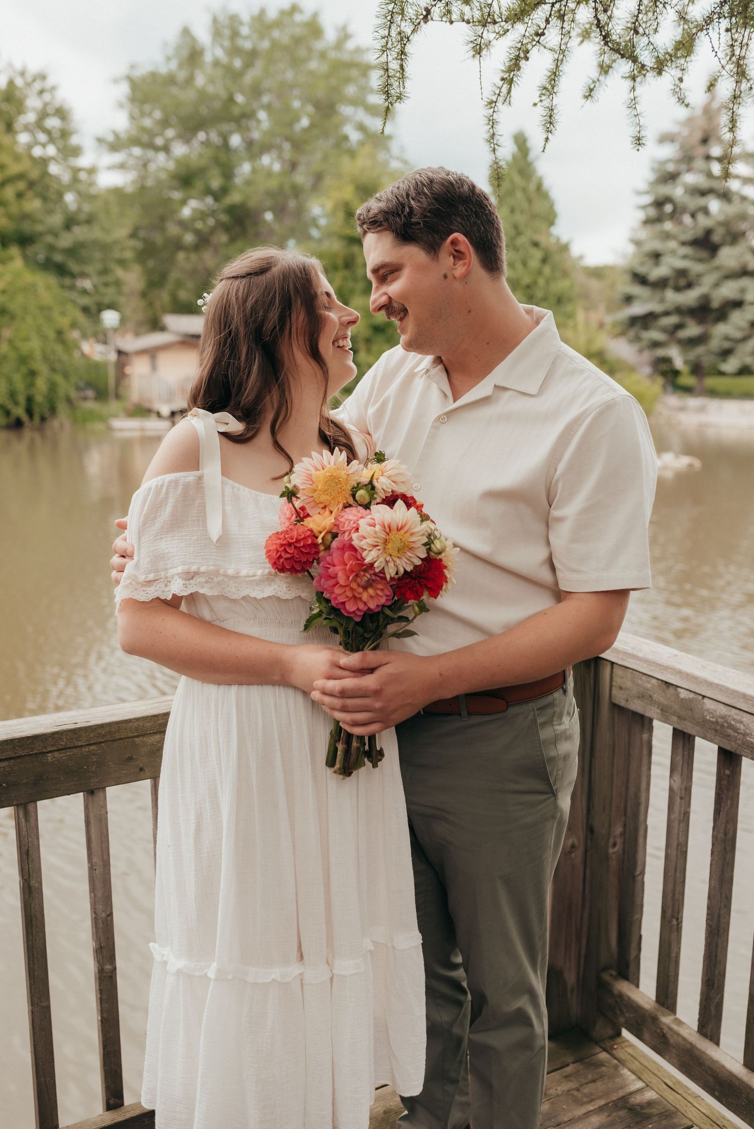 Outdoor family portrait couples