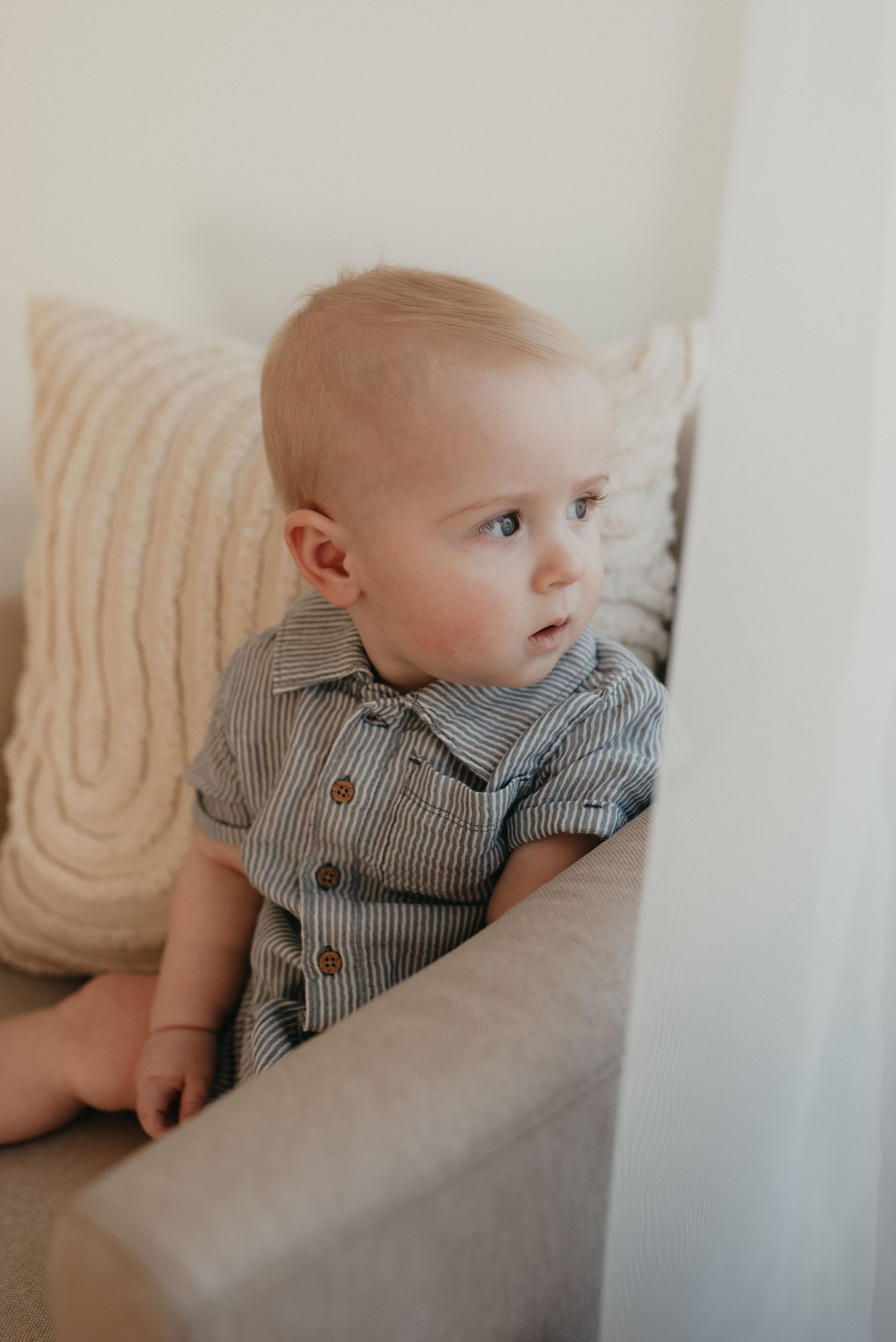 In studio milestone first birthday session childhood portrait