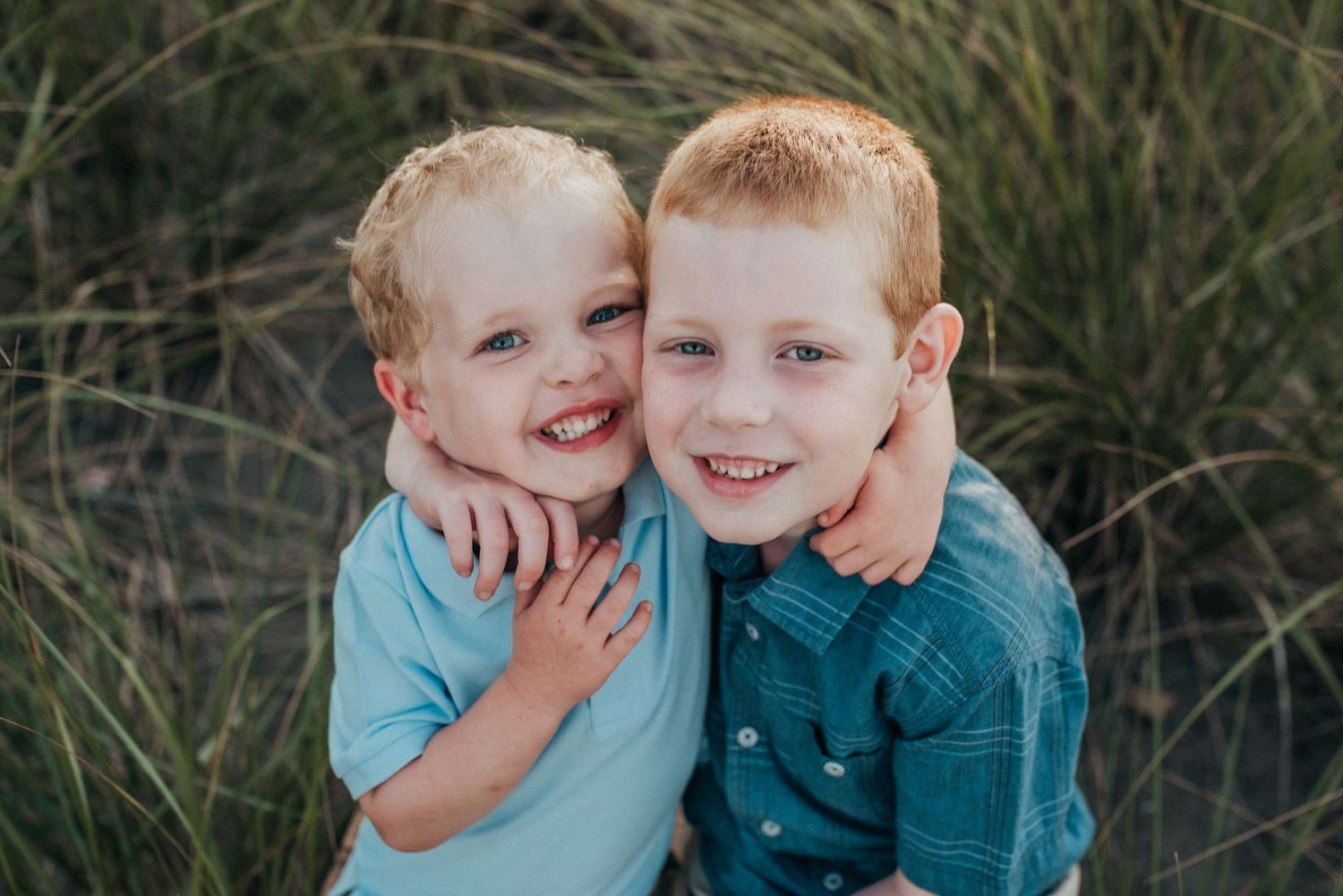 Outdoor childhood portrait session golden hour