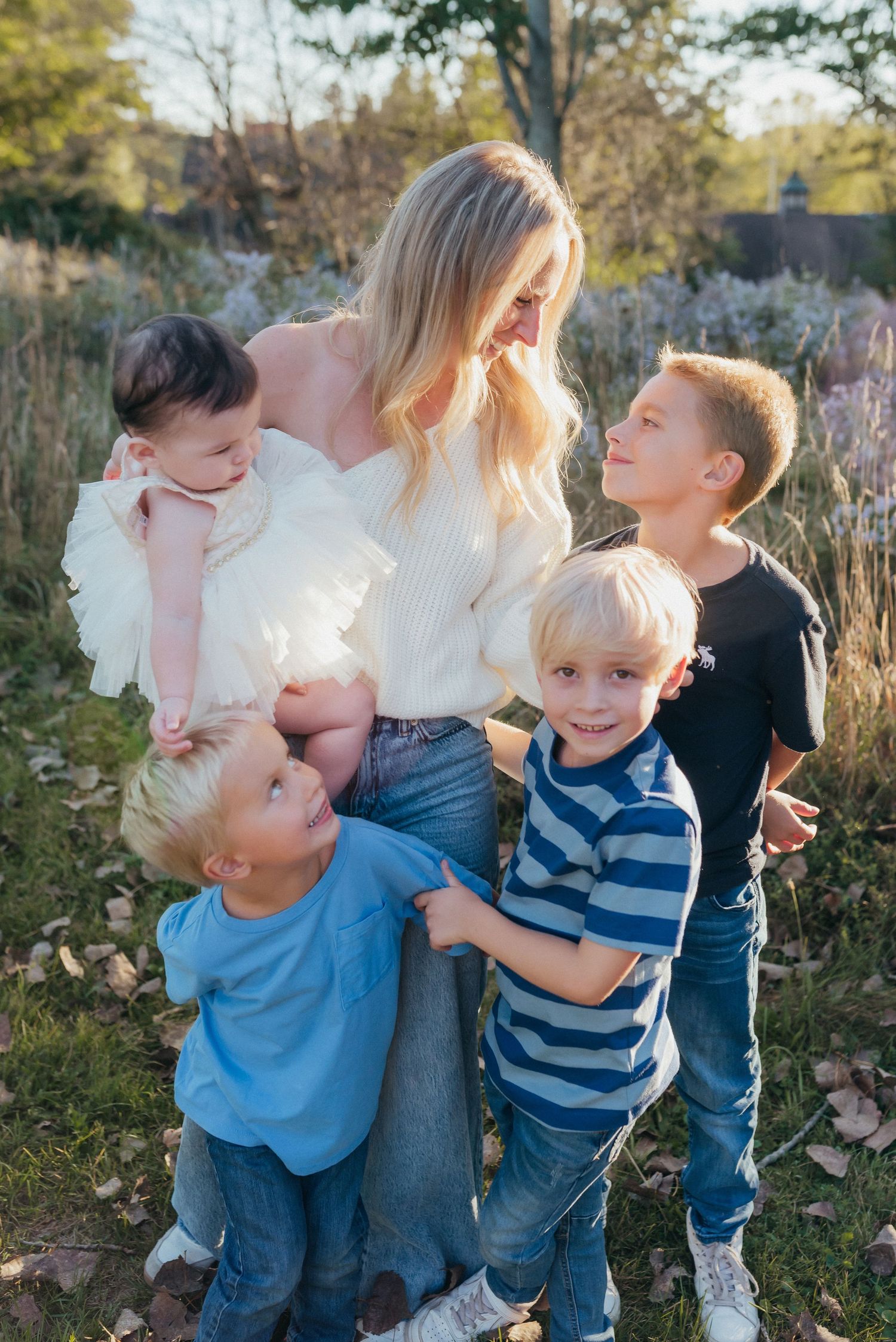 Outdoor family session golden hour