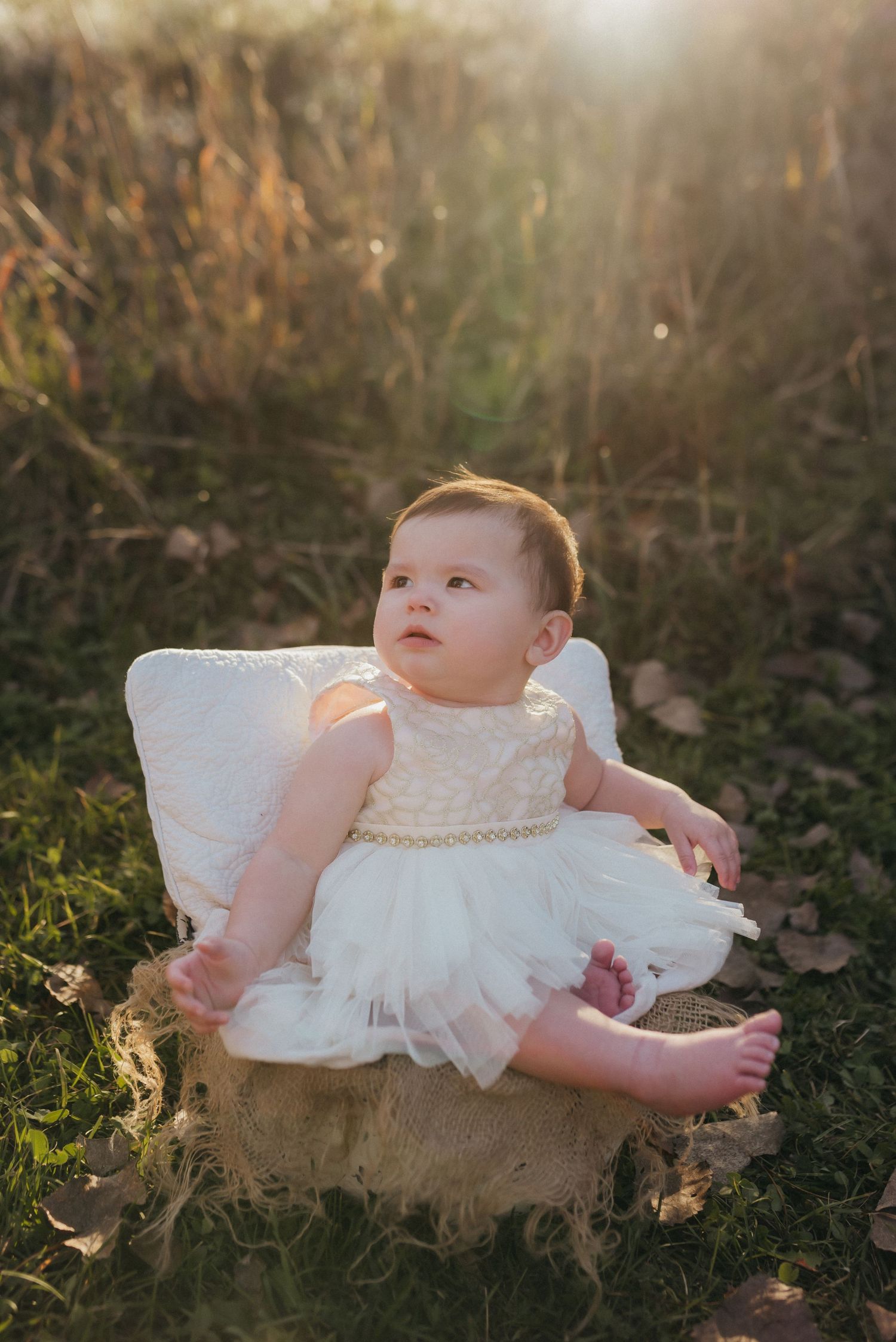 Outdoor childhood portrait session golden hour