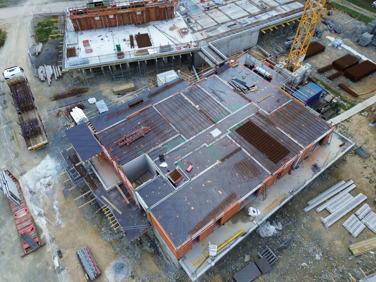 Photo drone chantier Bretagne – vue aérienne construction logement collectif en cours