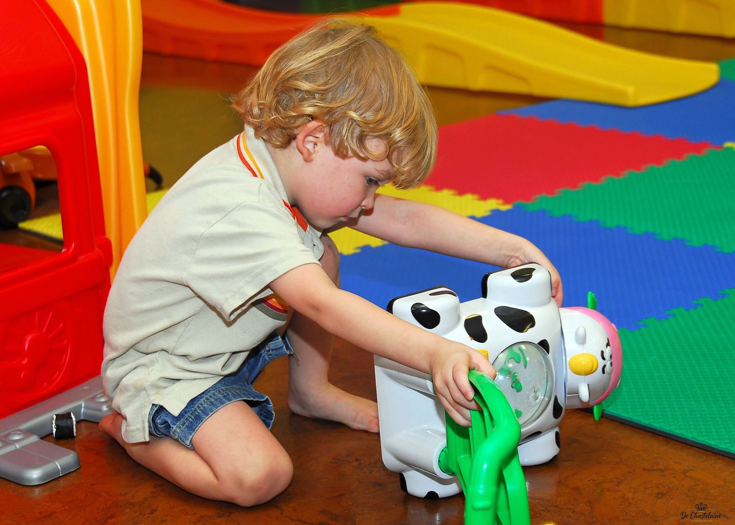 Child portrait boy playing