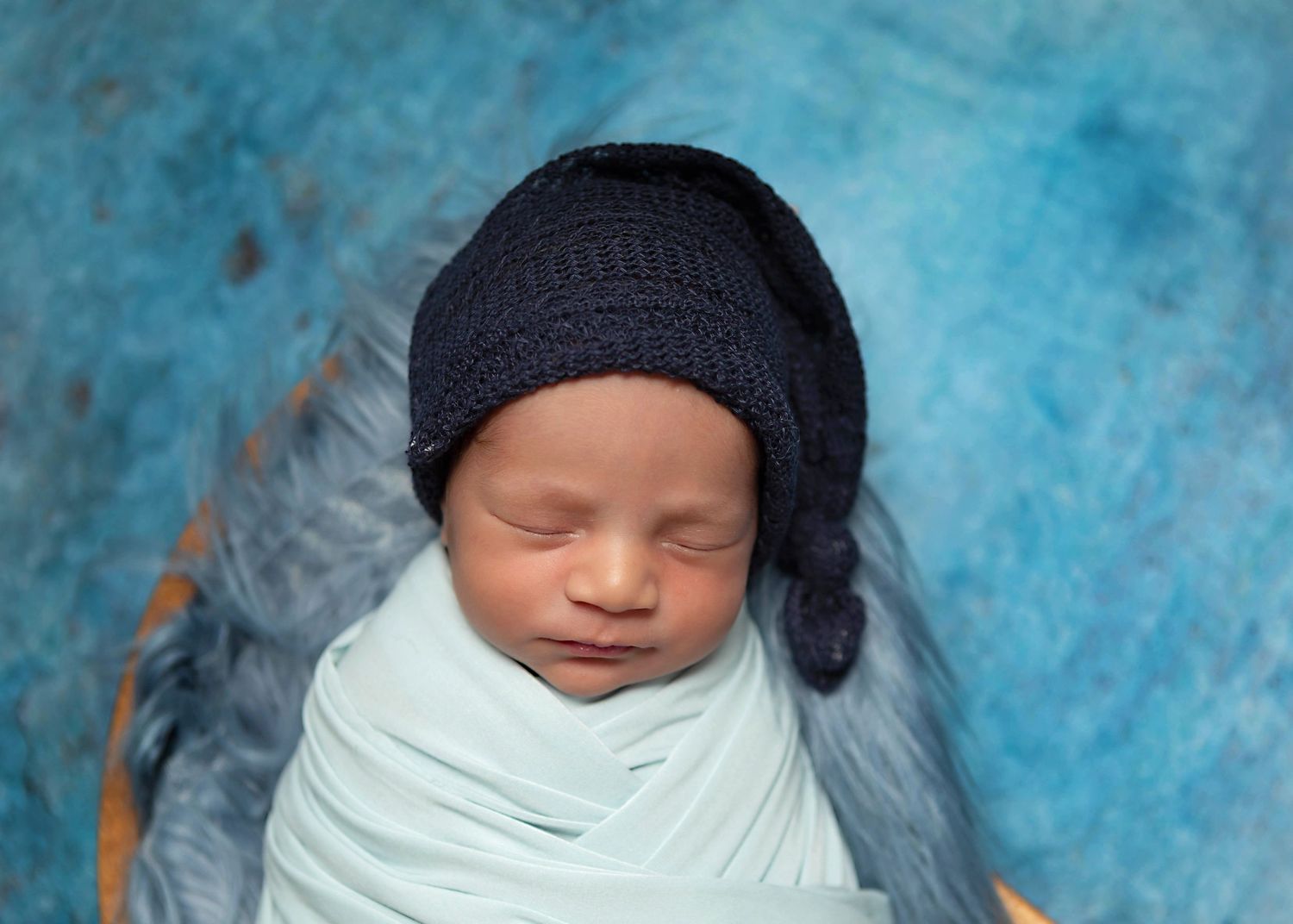 Newborn boy in blue