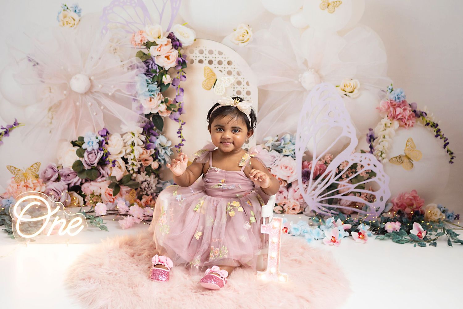 Fairy and butterflies themed first birthday