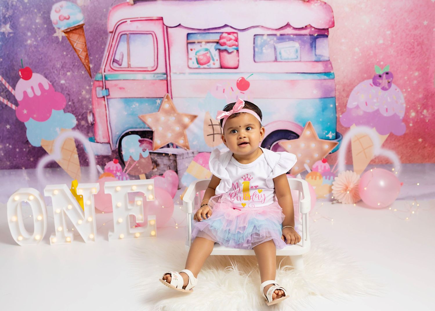 Ice cream themed first birthday