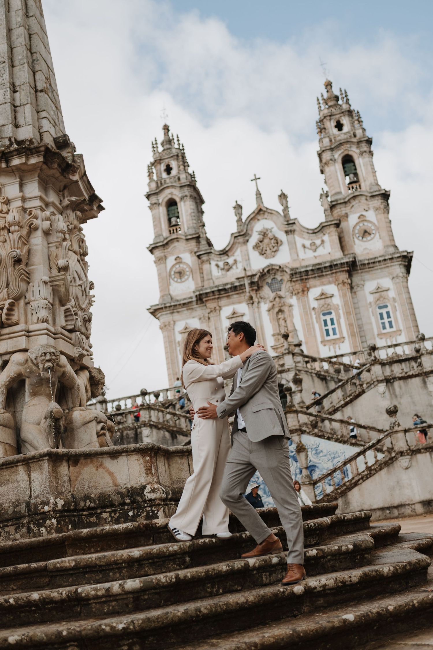 Couple at Nossa Senhora dos Remédios, Lamego, Portugal. Pre-wedding
