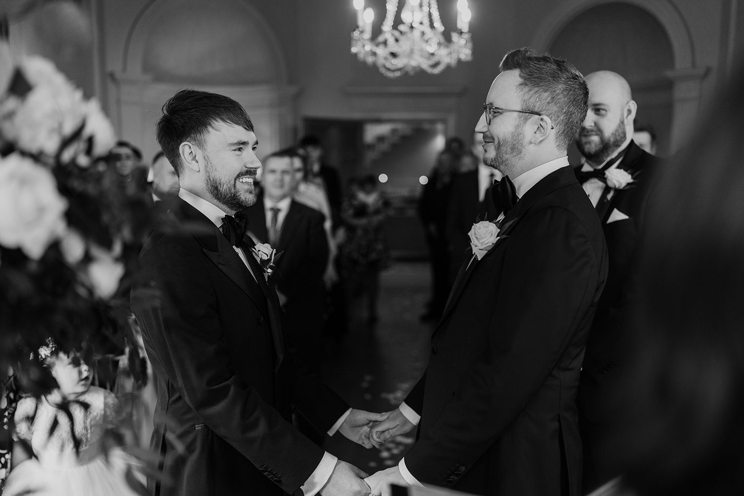 Intimate ceremony in the Main House at Middleton Lodge, with soft natural light and elegant floral styling.