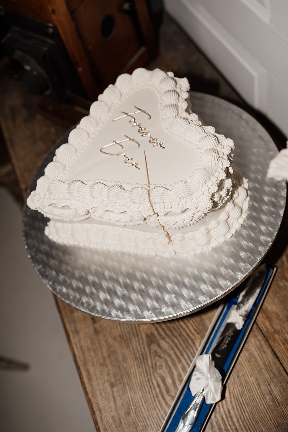Vintage wedding cake editorial detail photograph.