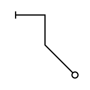 Chemical structure diagram showing a molecule with cyclic rings and labeled bonds and elements.