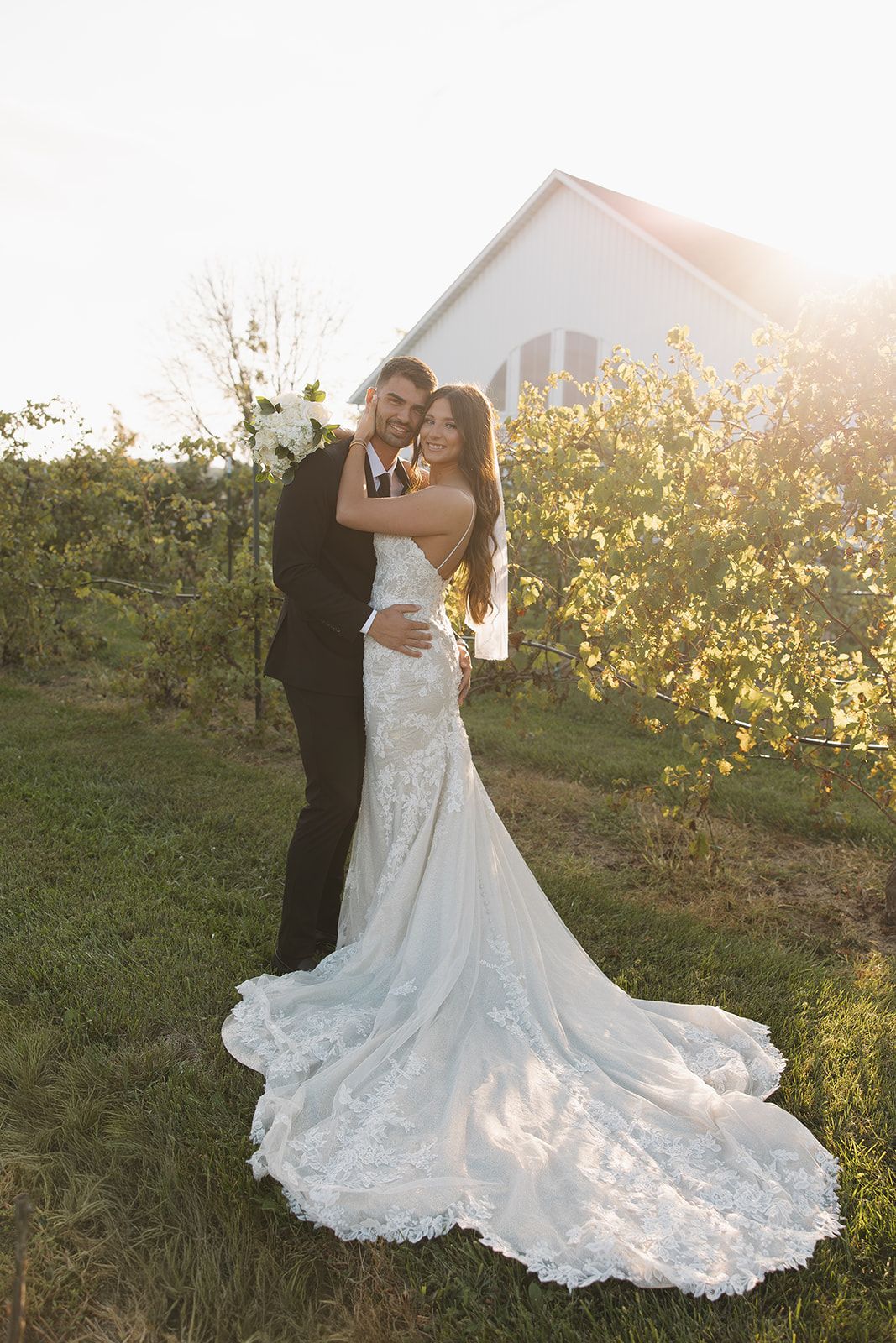 A couple on their wedding day.