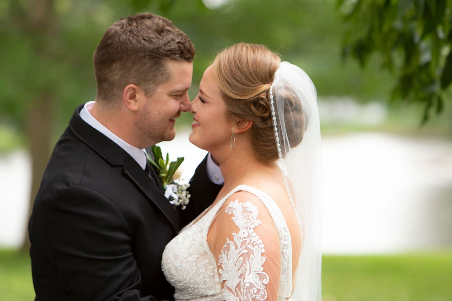 A couple on their wedding day.