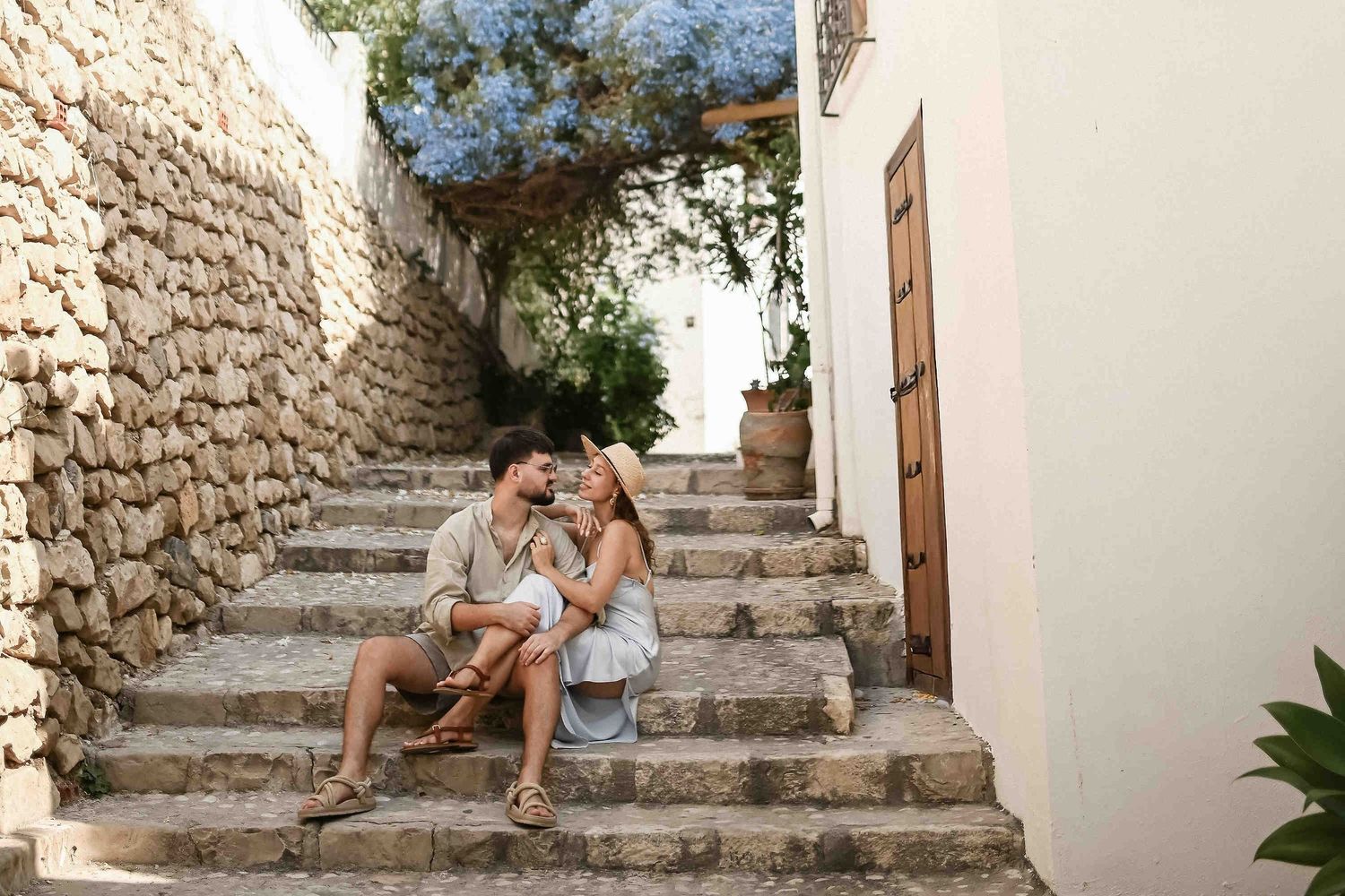 Editorial pre-wedding photography Altea. Professional wedding photographer Altea Hills Spain. Engagement session by Darista photography duo.
