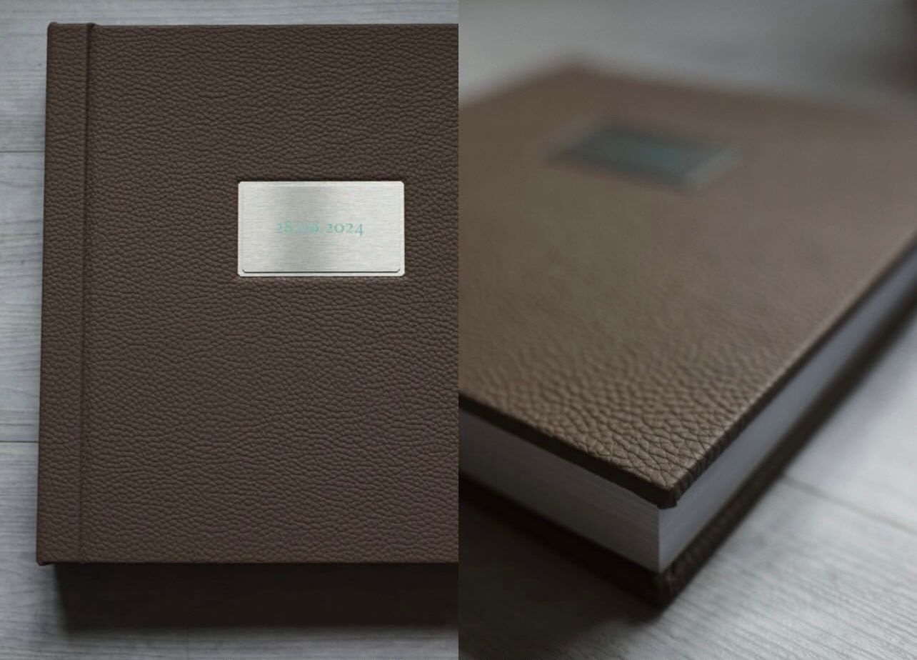 High-end fine art photo books in Europe, using museum-quality paper and minimalist design to showcase your editorial wedding story.