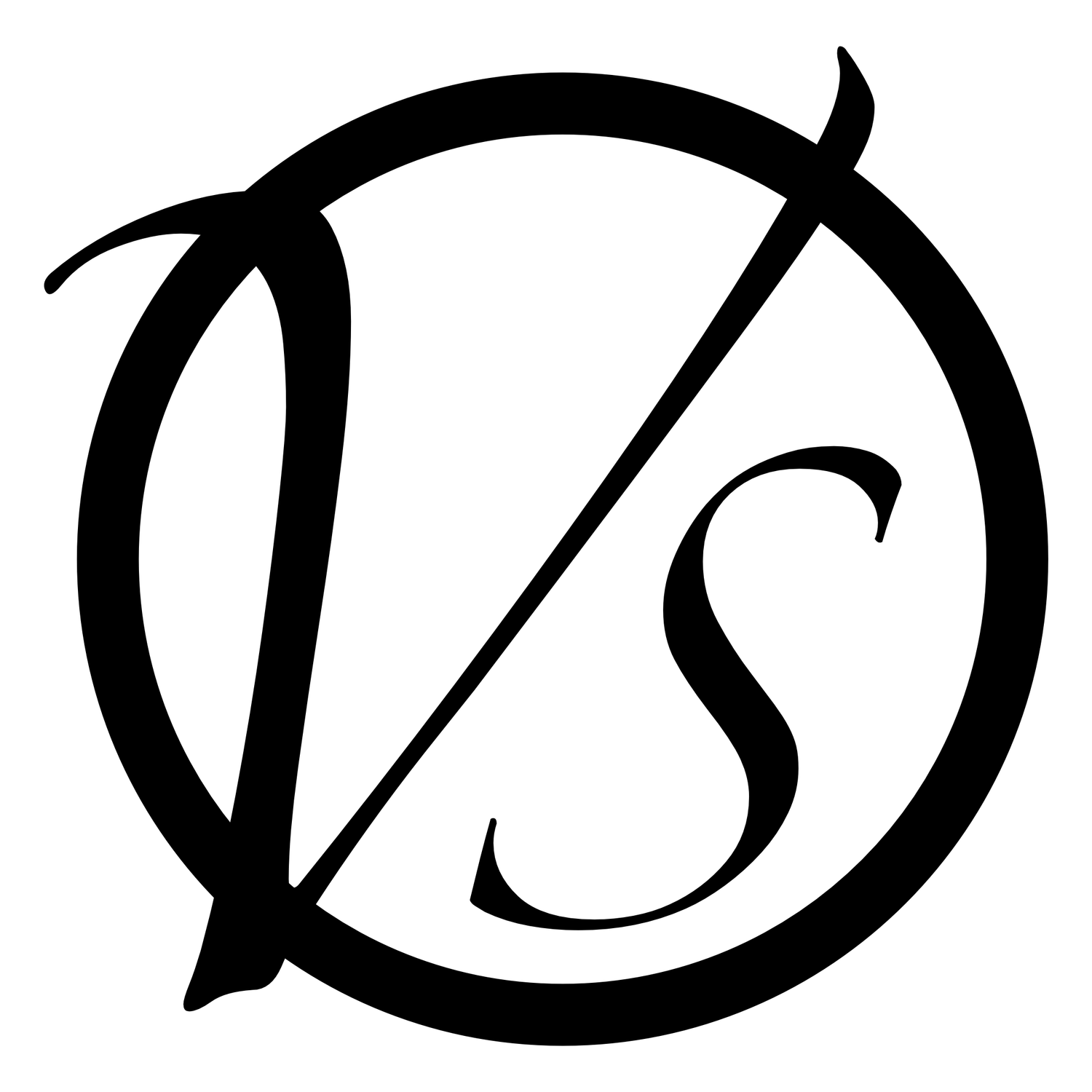 Black silhouettes of unique Zen brush stroke style circles arranged in a horizontal line pattern.