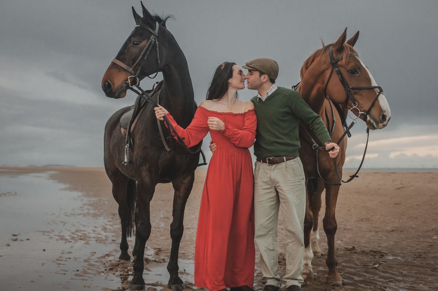 Equestrian Bride, Equestrian Groom, horse wedding, pre-shoot, North Wales, talacre beach, luxury, relaxed, ease, documentary photography