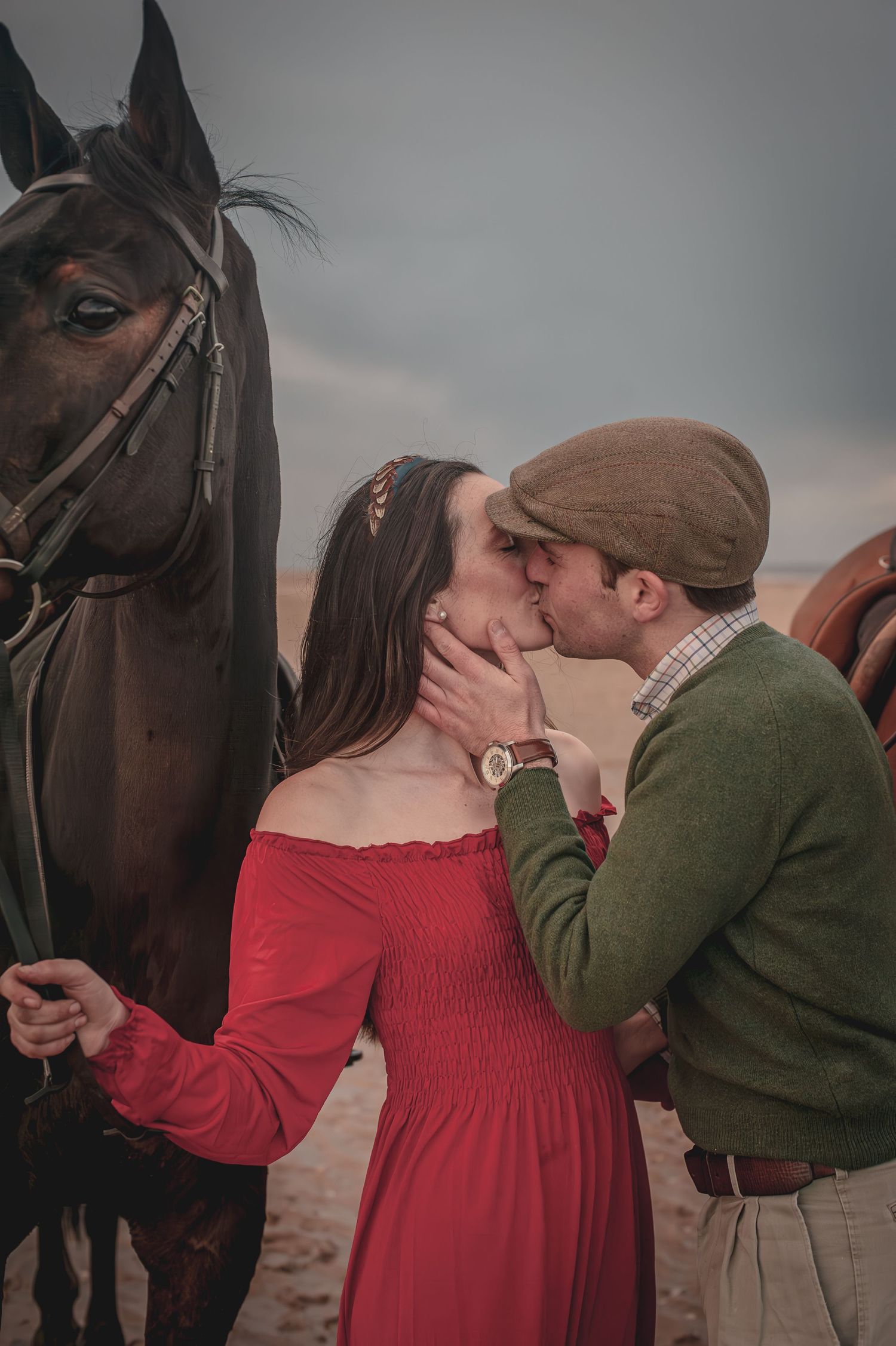 Equestrian Bride, Equestrian Groom, horse wedding, pre-shoot, North Wales, talacre beach, luxury, relaxed, ease, documentary photography