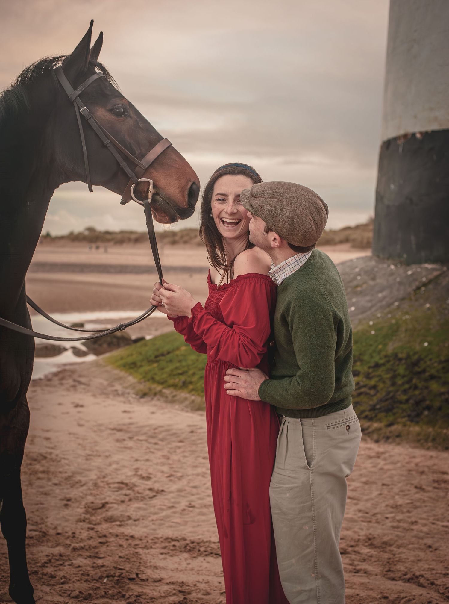 Equestrian Bride, Equestrian Groom, horse wedding, pre-shoot, North Wales, talacre beach, luxury, relaxed, ease, documentary photography