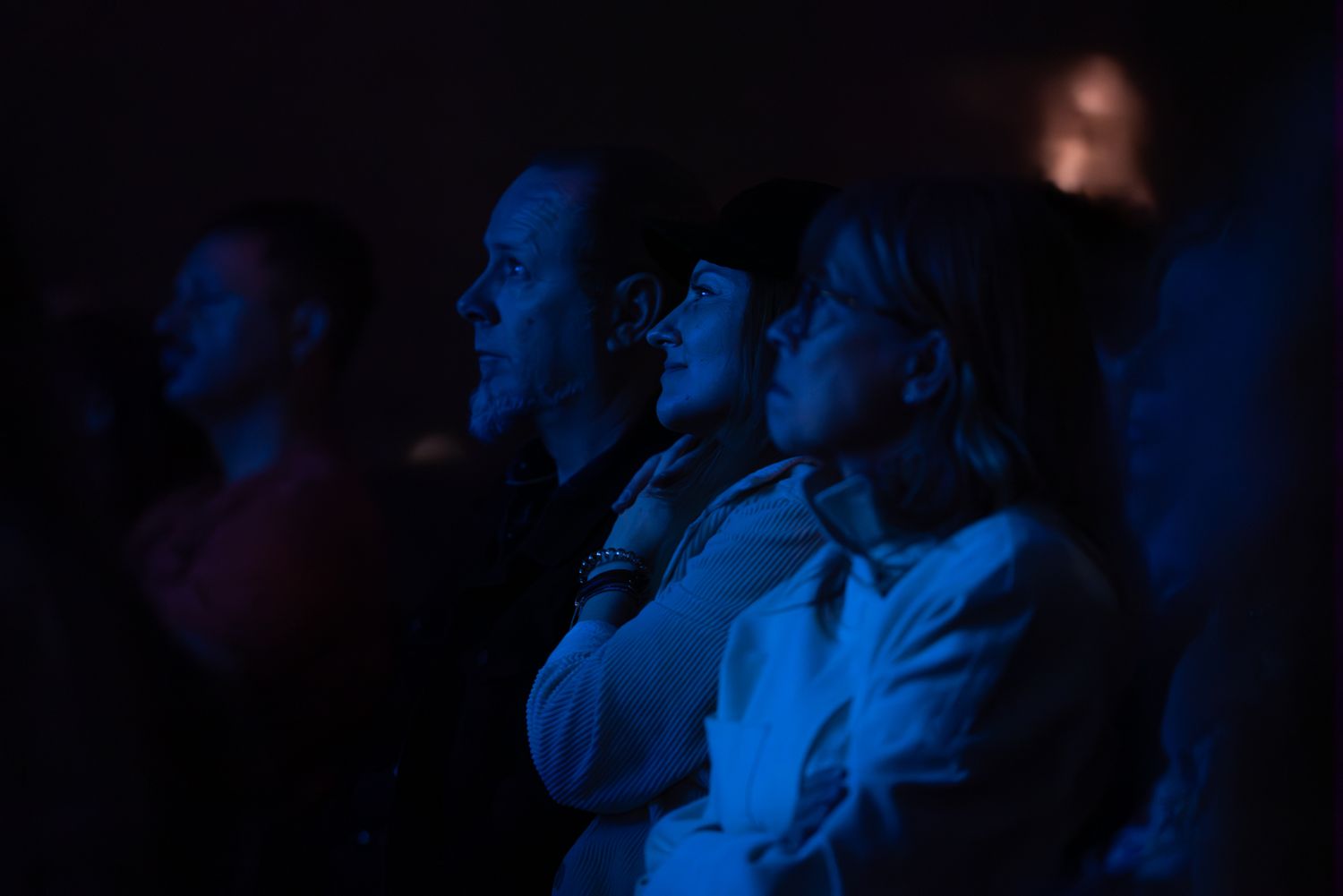 Crowd photos of a film screening