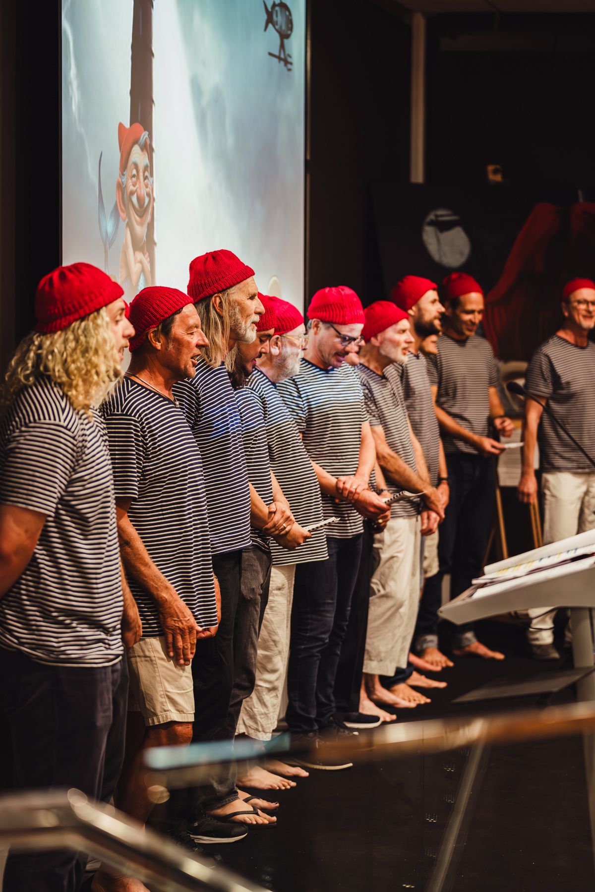 Men's choir on stage