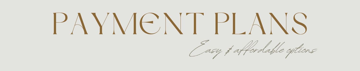 Elegant text displaying 'Payment Plans' in a stylish brown serif font against a light beige background.