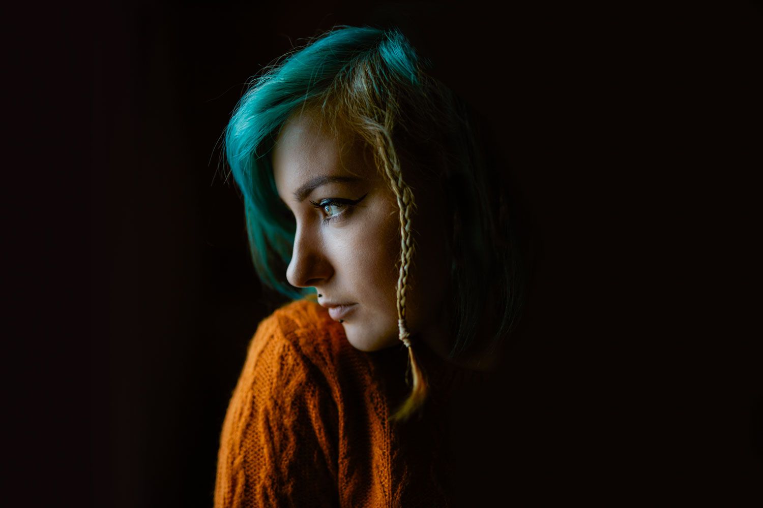 Beauty portrait of a woman focusing on eyes and expression, professional photography in Ireland.