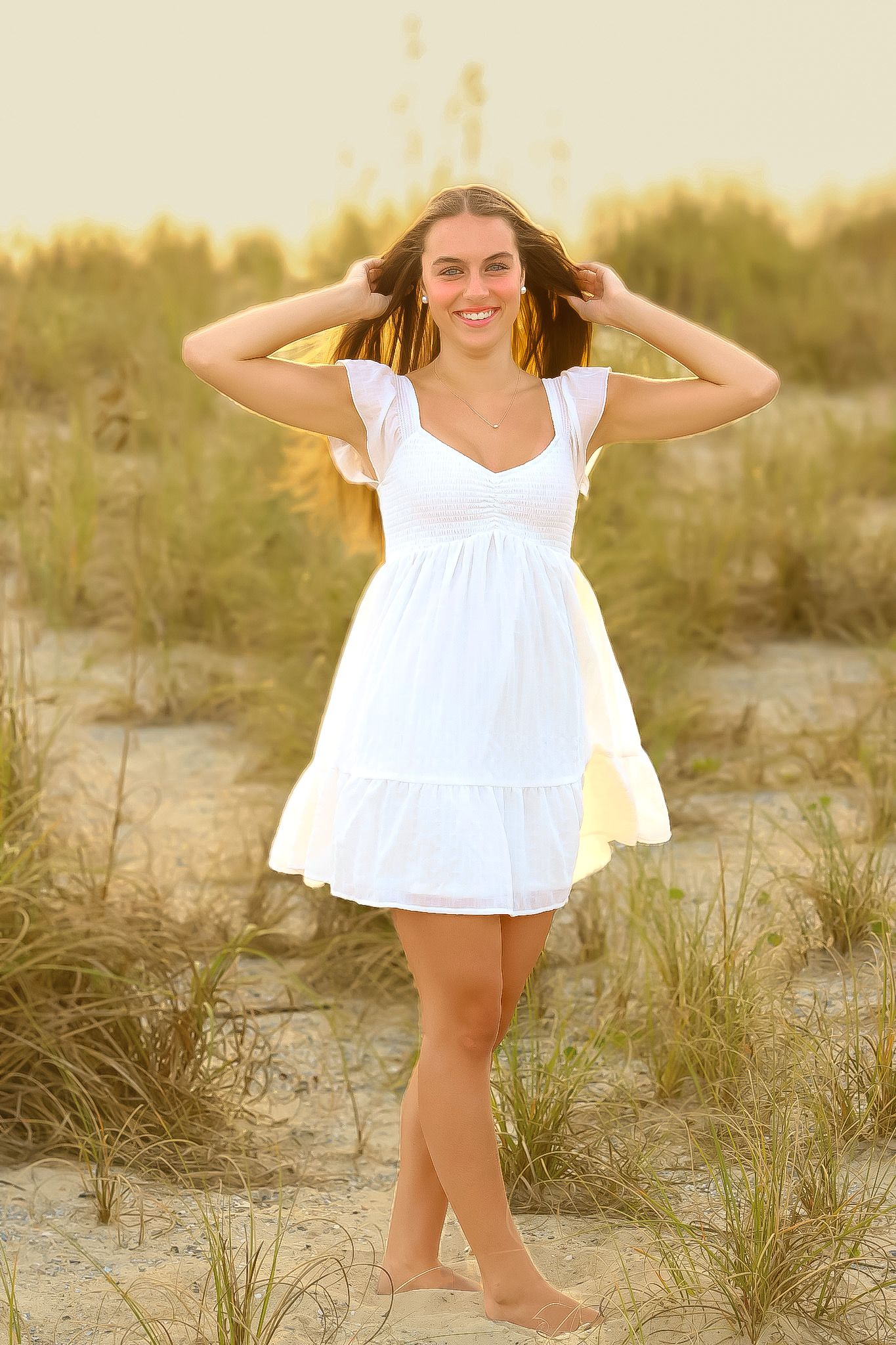 Oak Island, North Carolina Golden Hour beach senior session