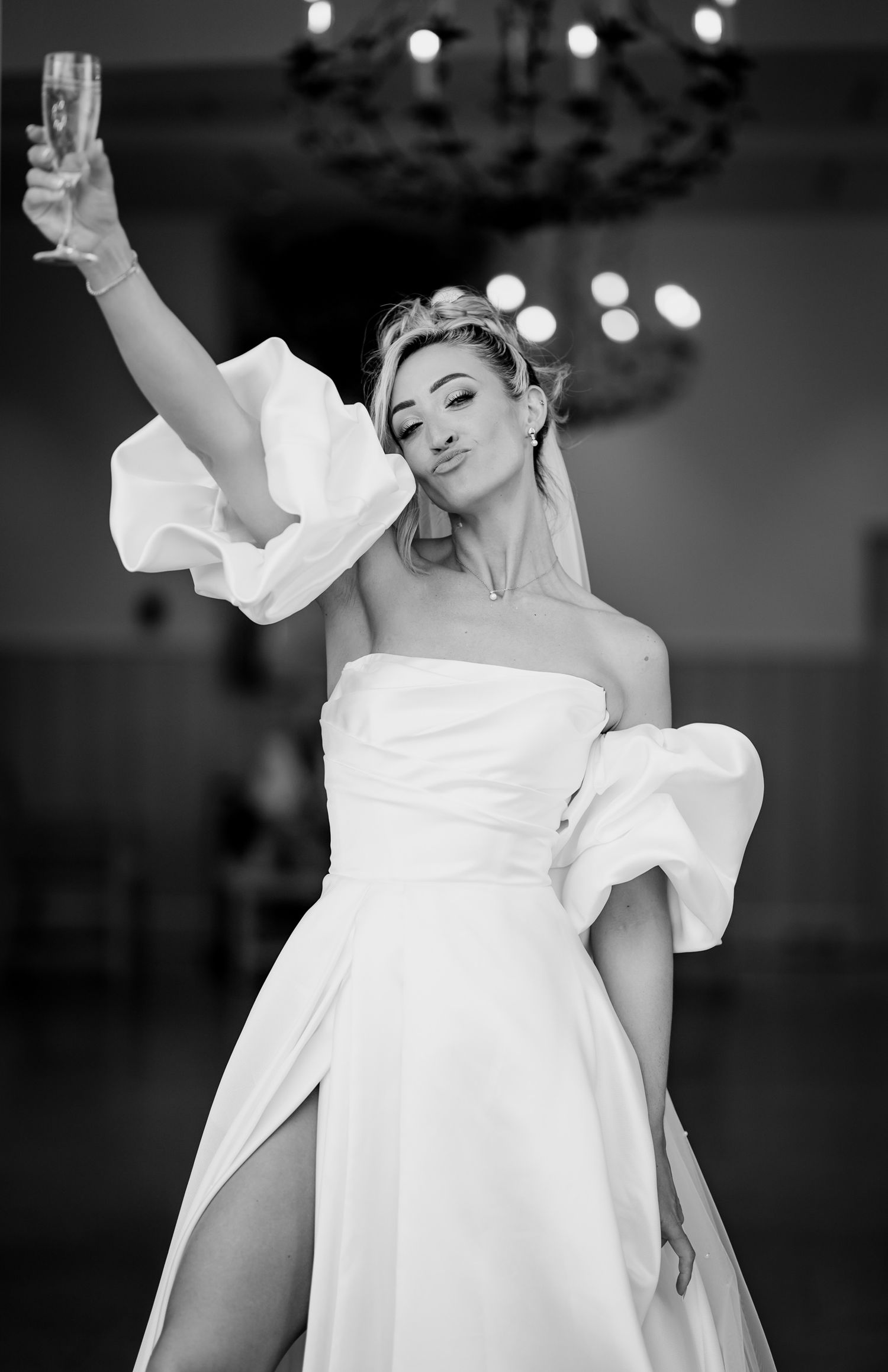 Iconic black and white magazine-style documentary wedding photography.