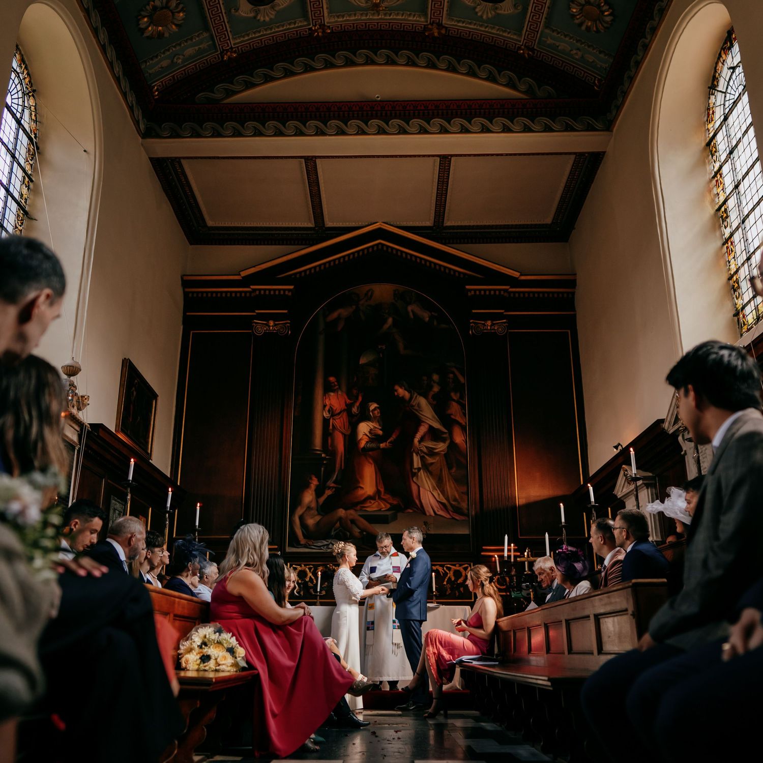 Documentary wedding photos at Trinity Hall, Cambridge University.