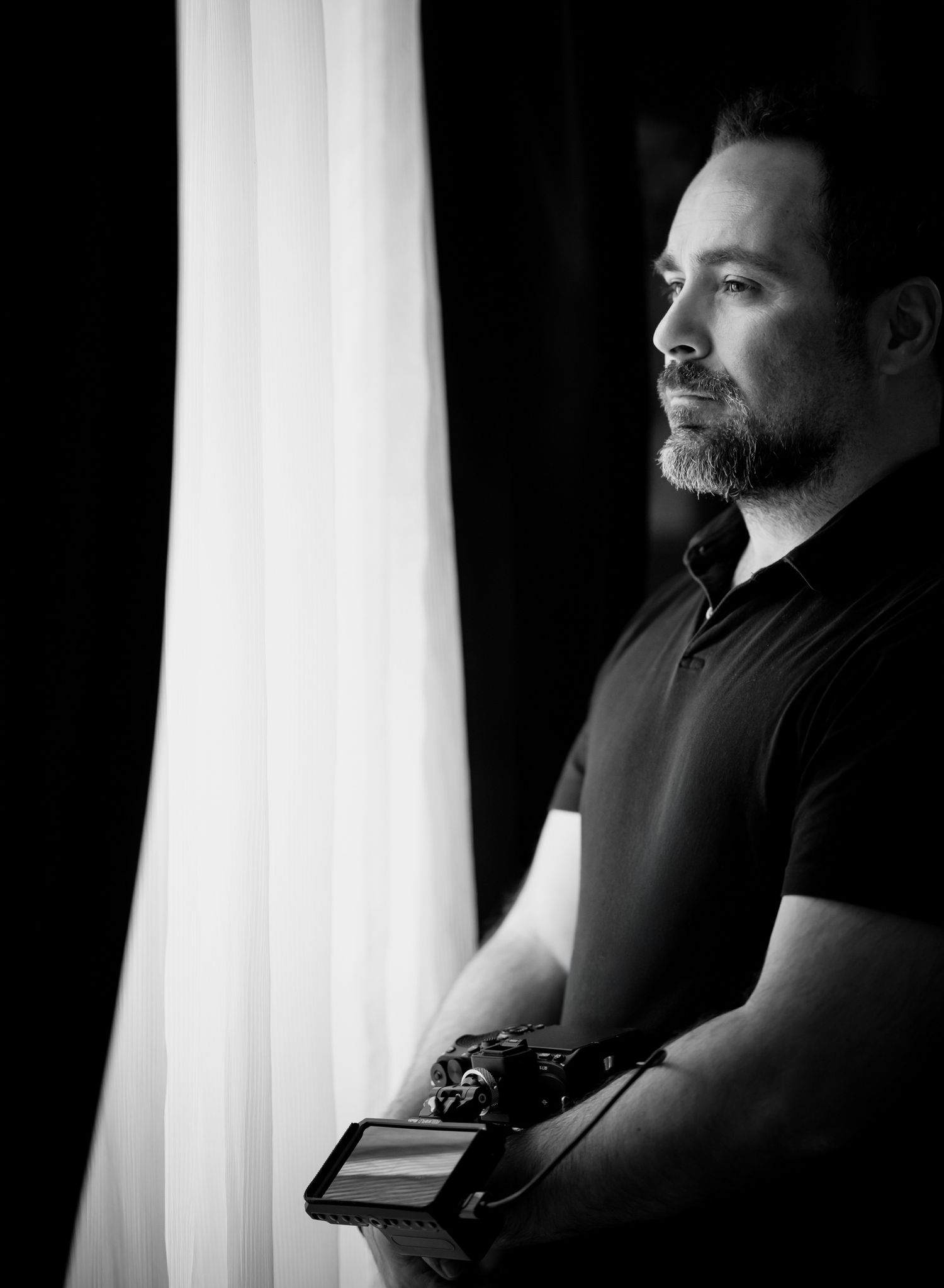 Executive headshot in black and white style for a Cambridge CEO.