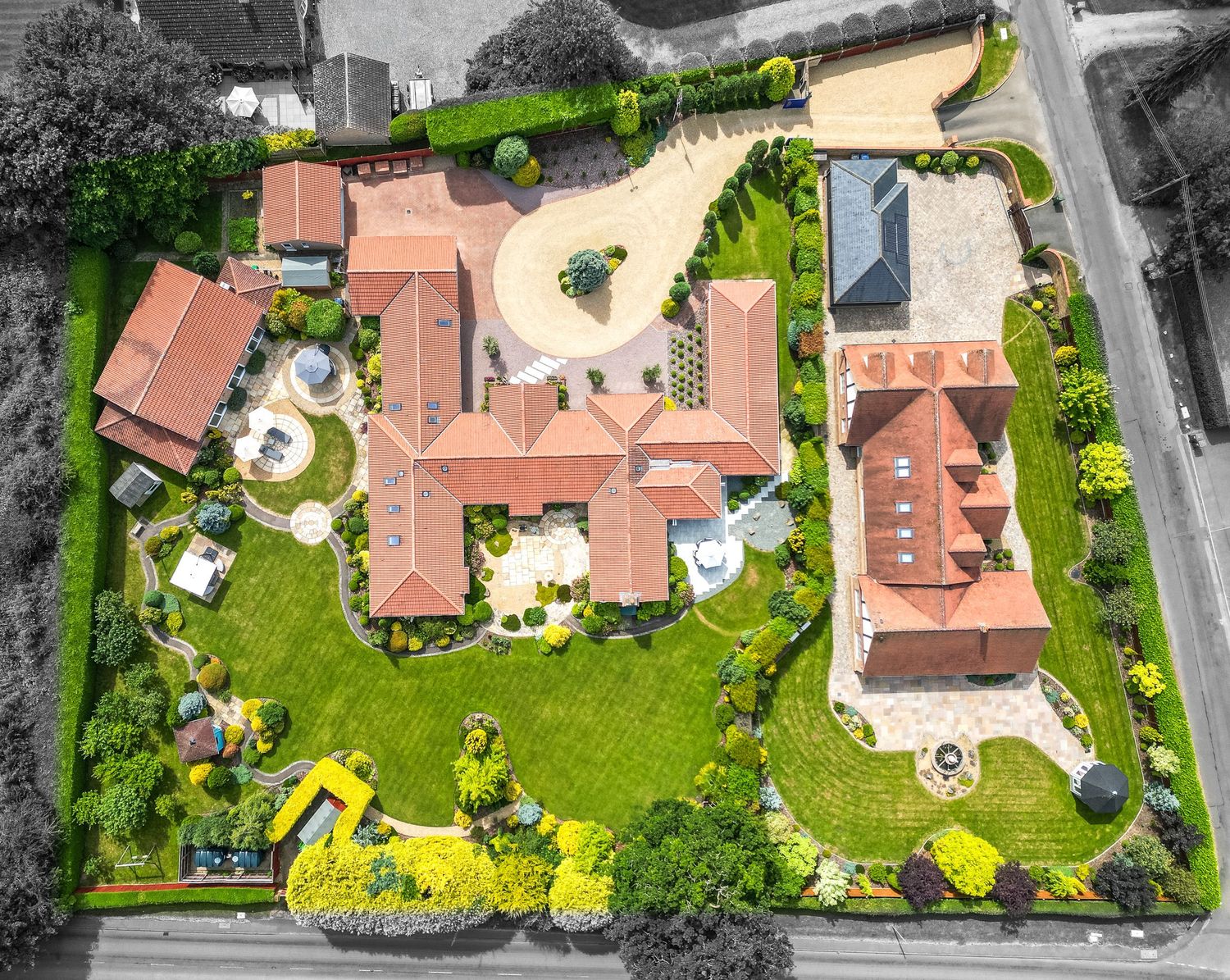 High-end aerial drone photography for luxury property listings in Huntingdon.