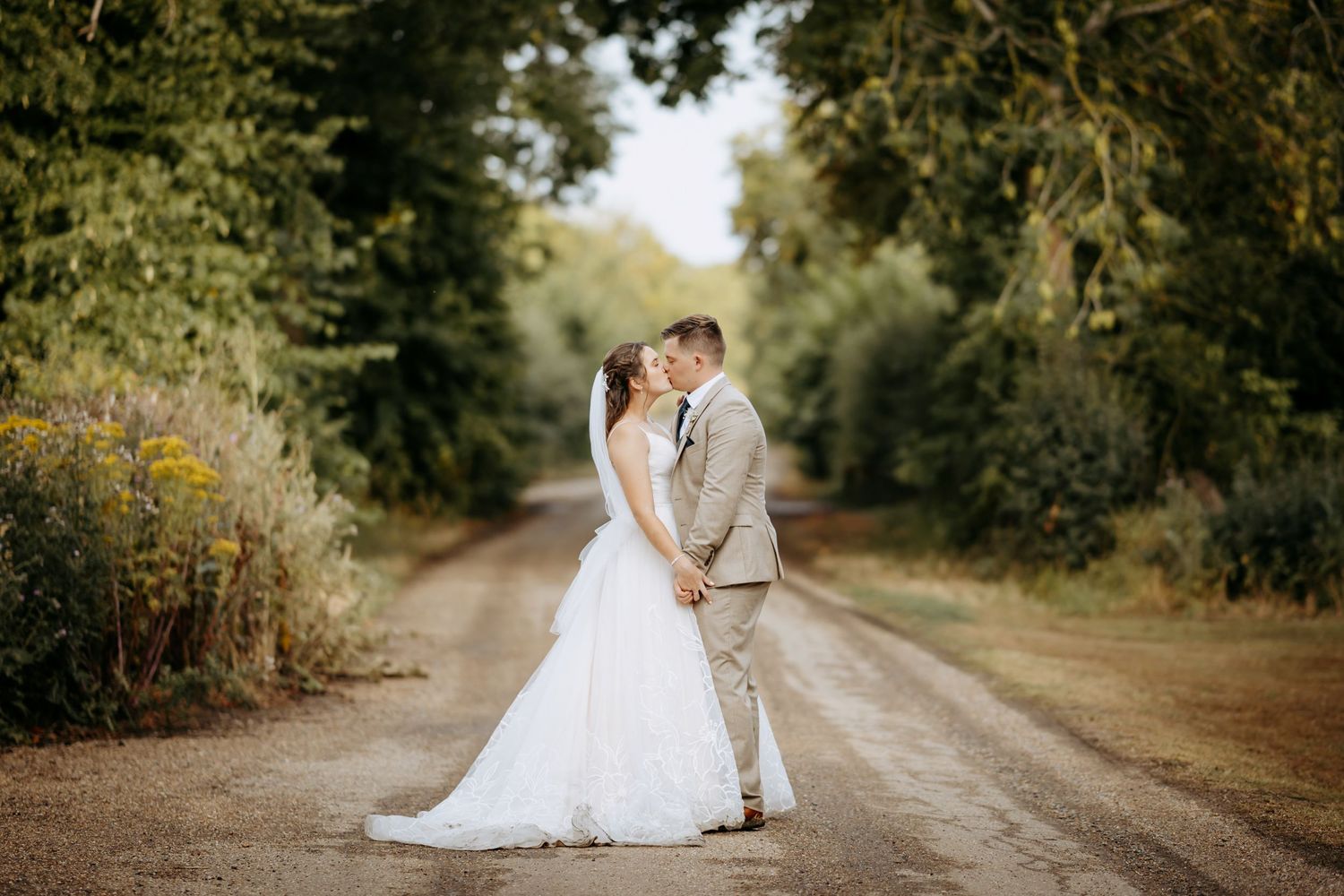Natural couple shots outside a rustic barn wedding in St Ives, Cambridgeshire.