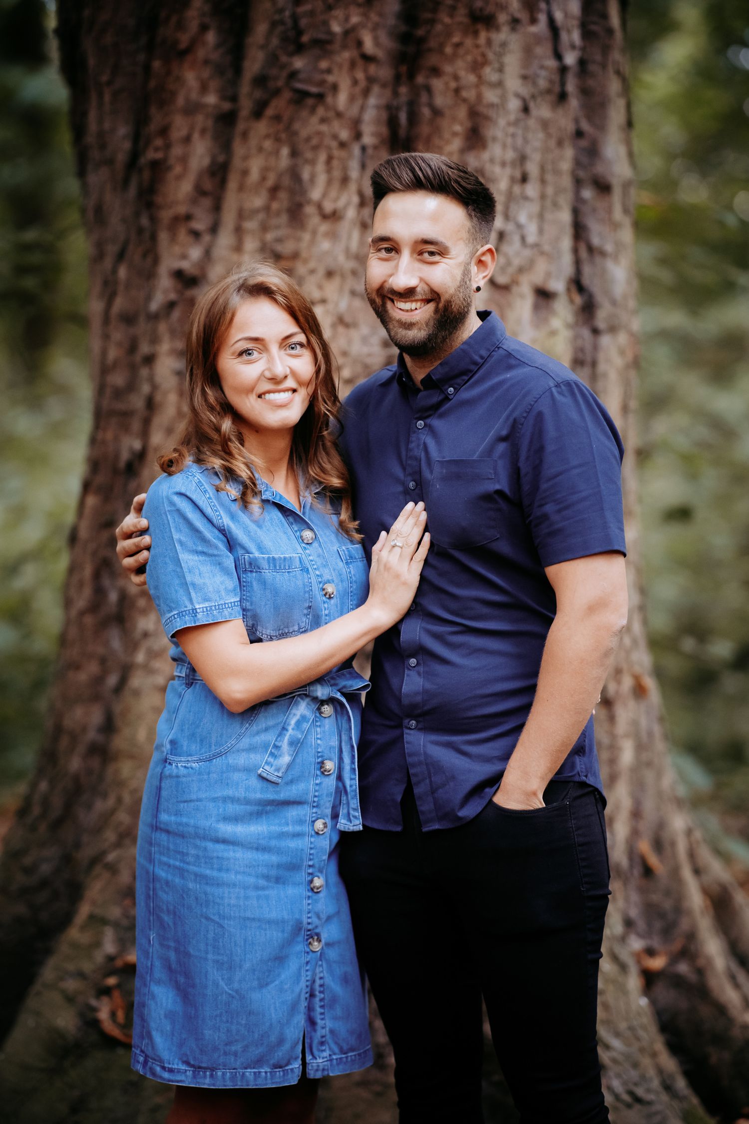 Natural light couple portrait session at Hinchingbrooke Park in Cambridgeshire.