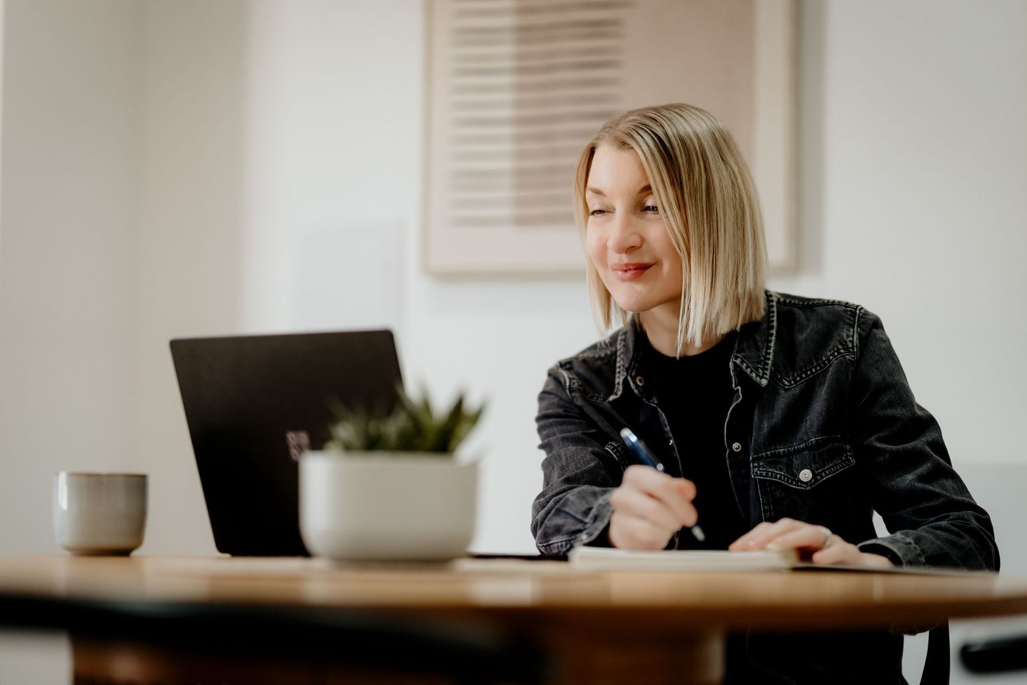 Personal branding shoot in Bedford showing a modern workspace.