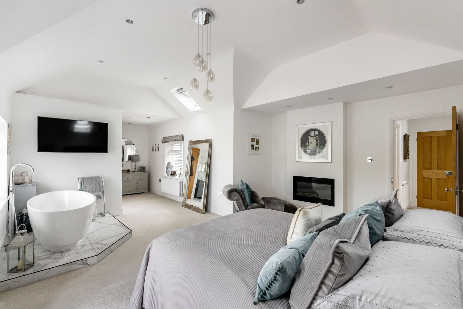 Modern clean interior photography for luxury suites in St Neots.