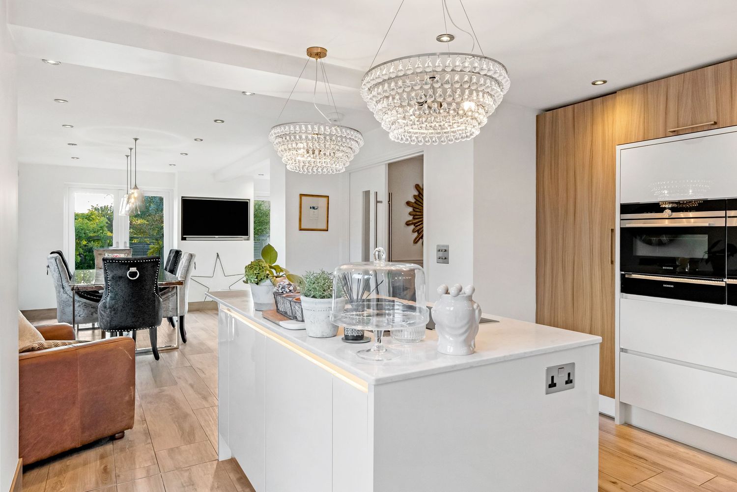 Modern kitchen interior photography for luxury listings in Cambridge.