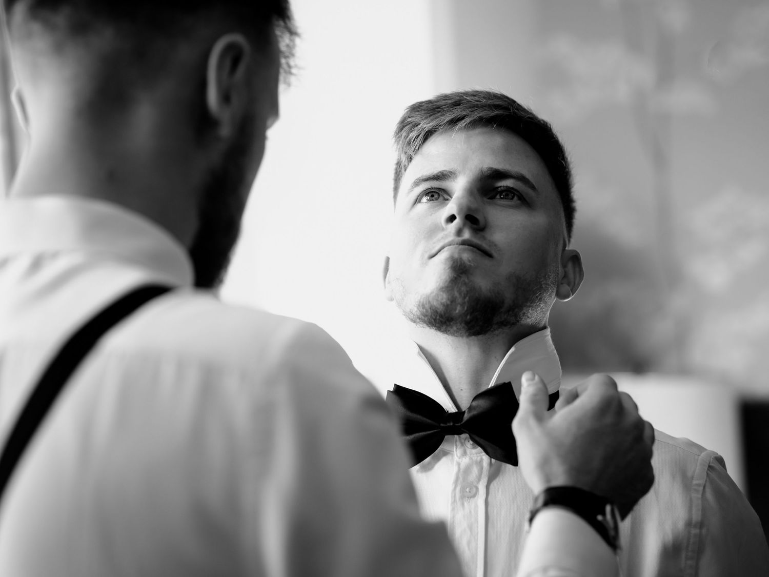 Groom preparation documentary photography at Holmewood Hall.