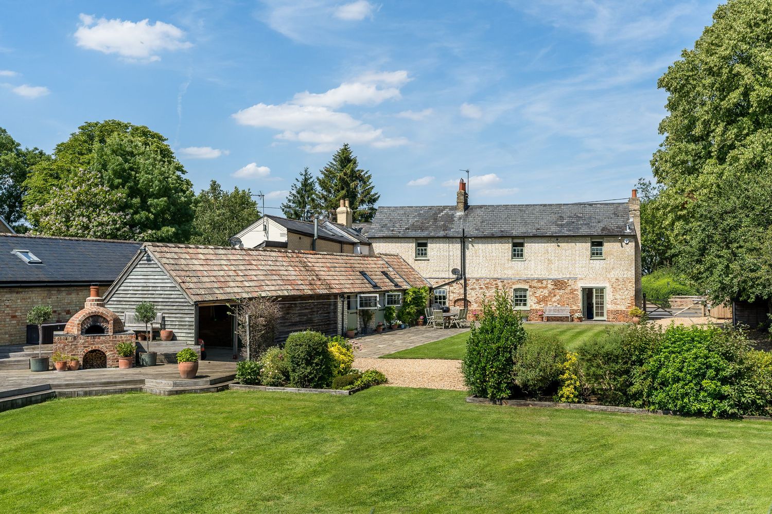 Natural exterior photos with blue sky replacements in Huntingdon.
