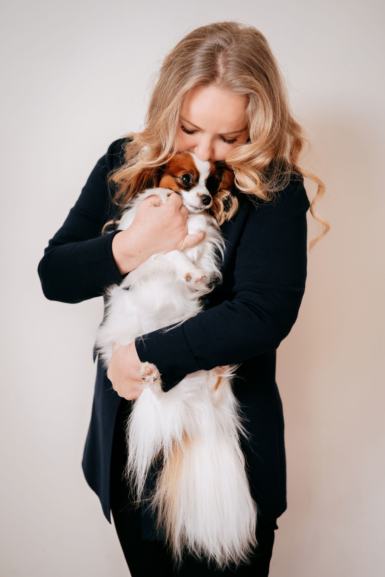 Relaxed mobile studio headshots in Cambridge featuring office pets.