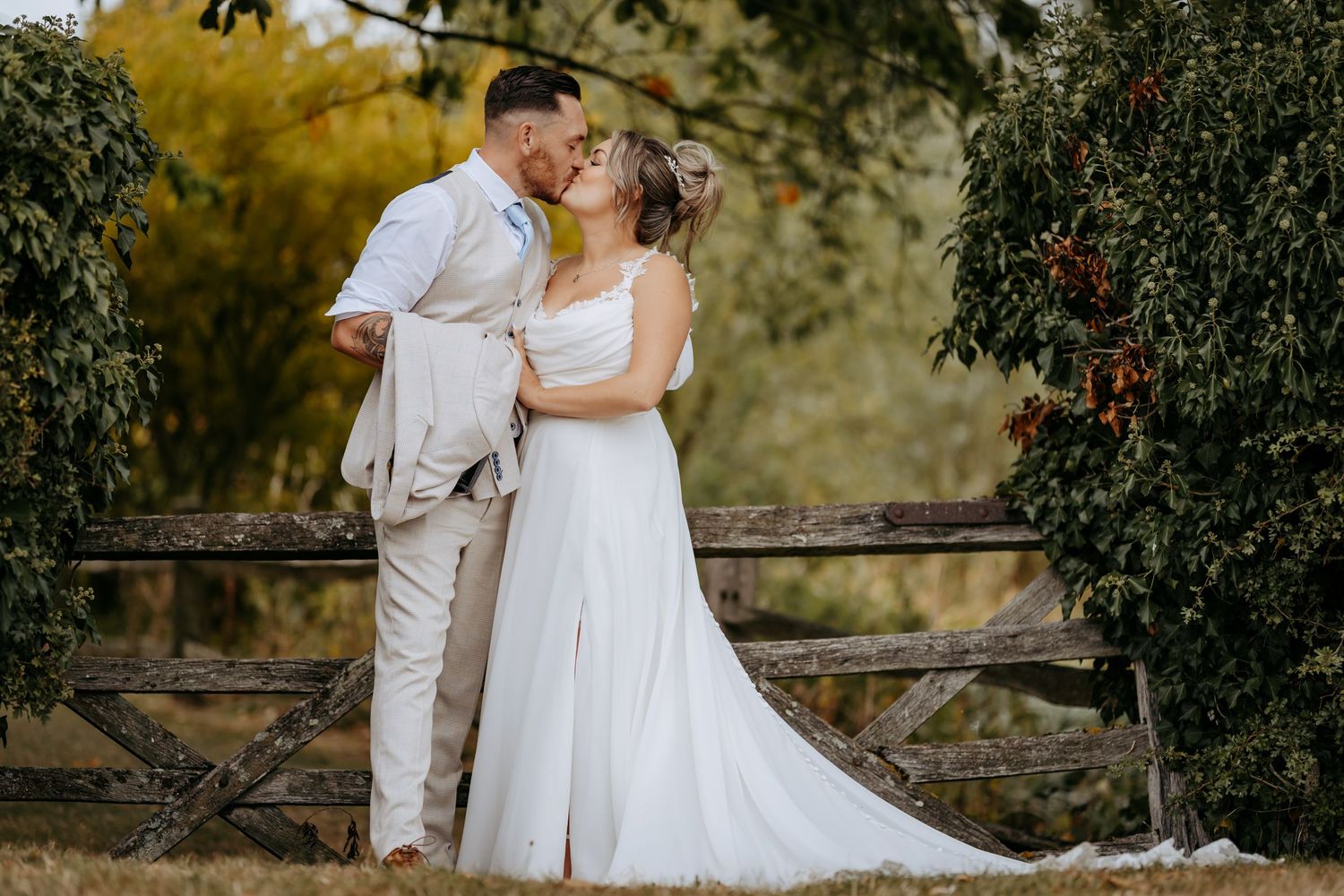 Golden hour wedding photoshoot with timeless editing at The Granary Estates, Newmarket.